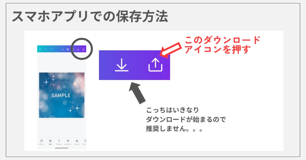 Canvaアプリからスマホへの保存手順1