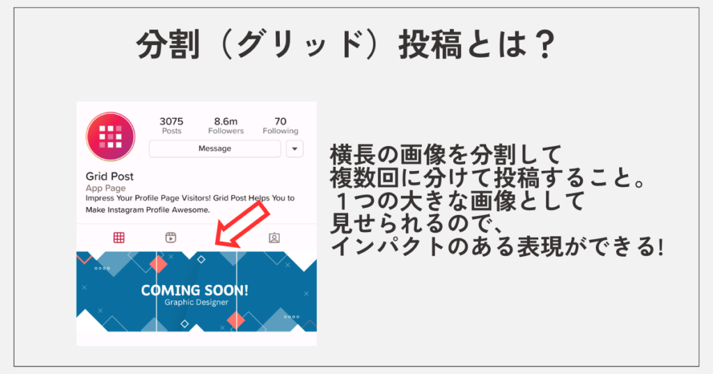 instagramの分割投稿（グリッド投稿）とは