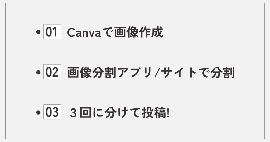 インスタの3分割投稿を作成する手順